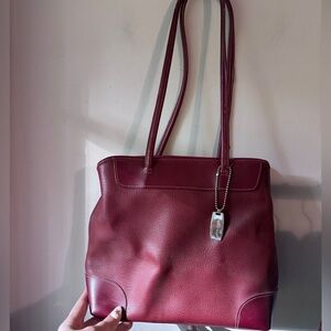 Vintage Nine West Red Wine Shoulder Bag Tote